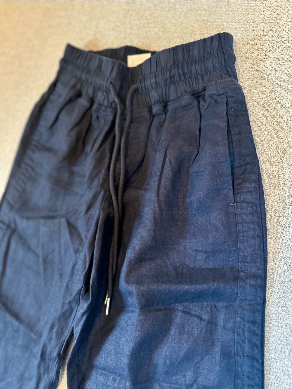 Quince 100% European Linen Wide Leg Pants Deep Navy Size XS